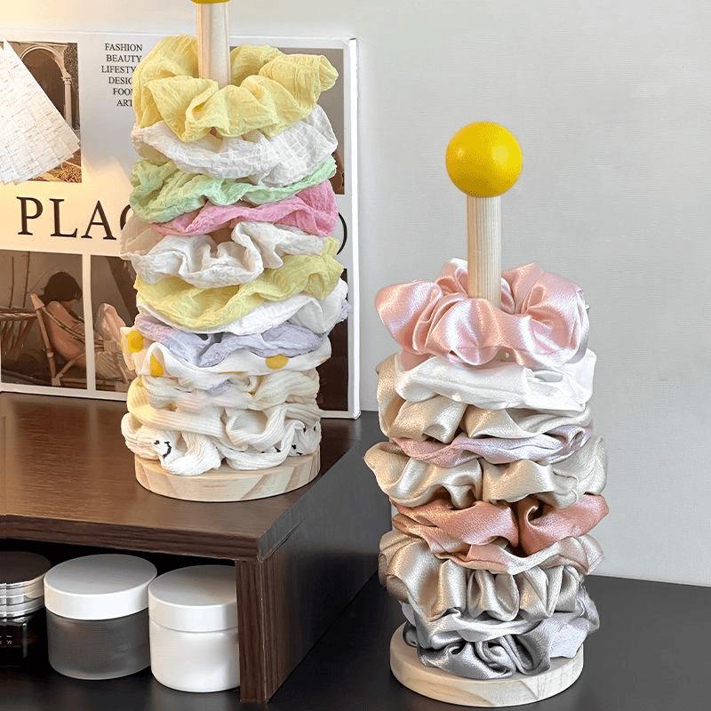 Organizzatore Scrunchies per Capelli in Legno Espositore per Elastici per Capelli Porta Braccialetti per Fasce per Capelli Scaffale Organizer per Accessori per Capelli