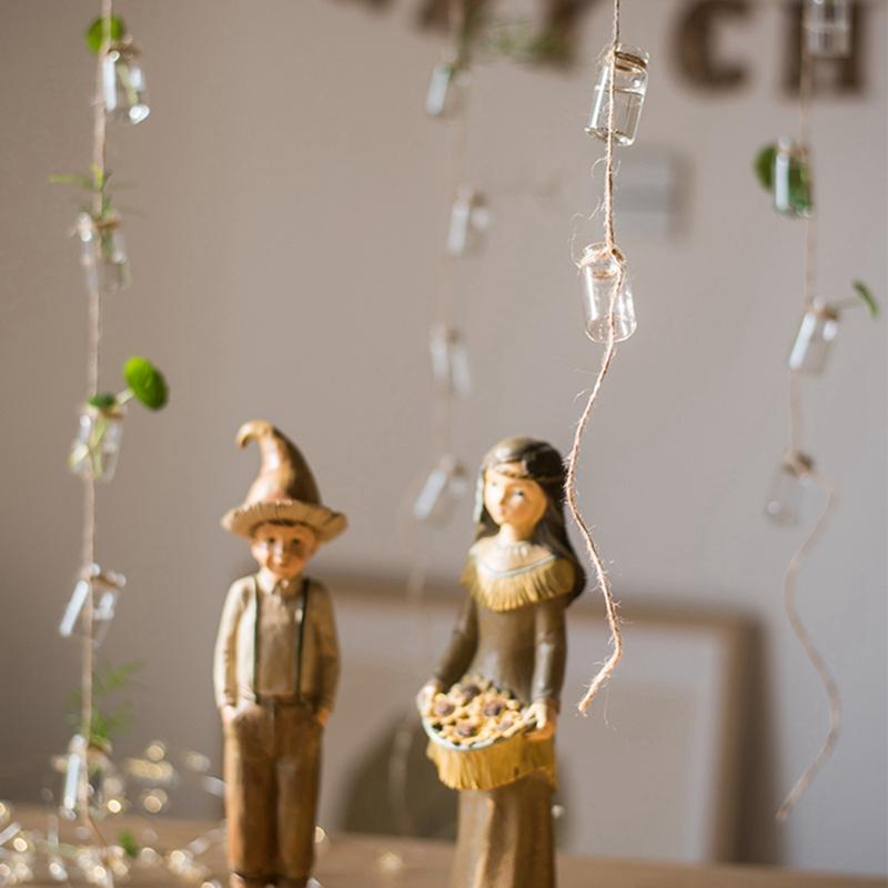 Wind Chimes Style Decor Glass Vase Strings Hanging Vase With Bottle Jelly Glass Bottle String Decoration Pendant
