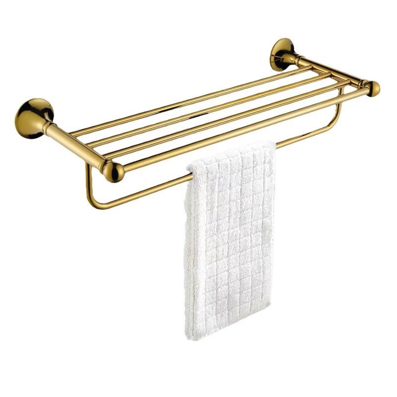 Double Layer Copper Bathroom Towel Rack
