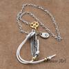 [Dawn Art] Dawn Art Feather Necklace Celebrity Model Extra Large Feather Silver Gold Wheel Hook Thick Square Chain Set