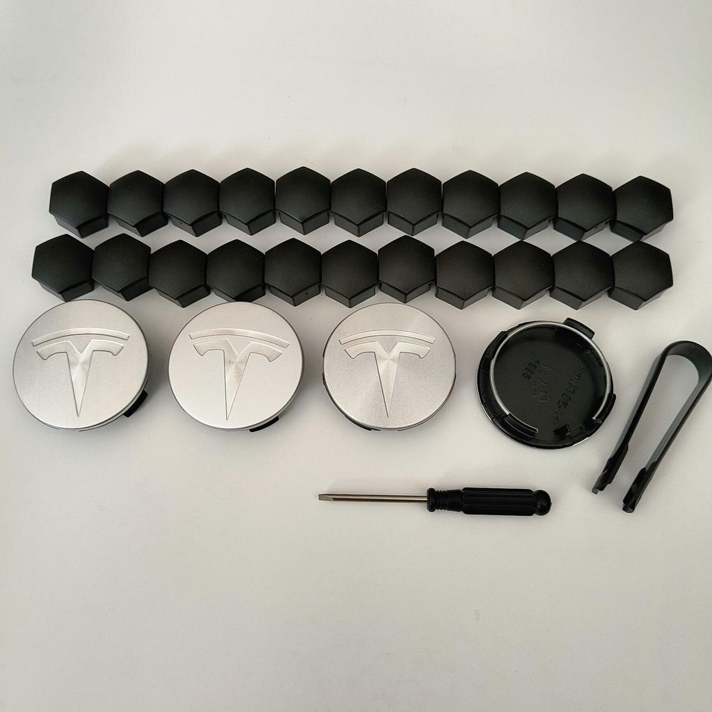 26 Stück 30 Stück Radnabendeckel für Tesla Model 3 Model Y 2025 Model Y Juniper Auto Radnabe Dekorationskappen Abzeichen Radmutterschutz