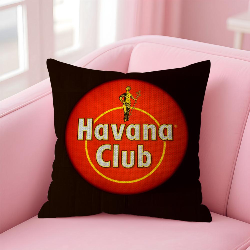 Classic HHavana Club Cushion Cover Natural Linen Pillow Case DoubleSided Print Decorative Sofa Pillowcase Home Decor Gift