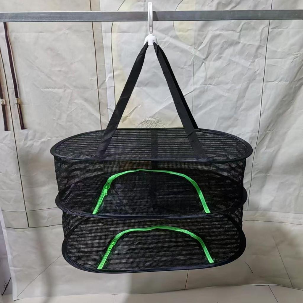Red de Secado de Hierbas Plegable de Múltiples Capas con Cremallera