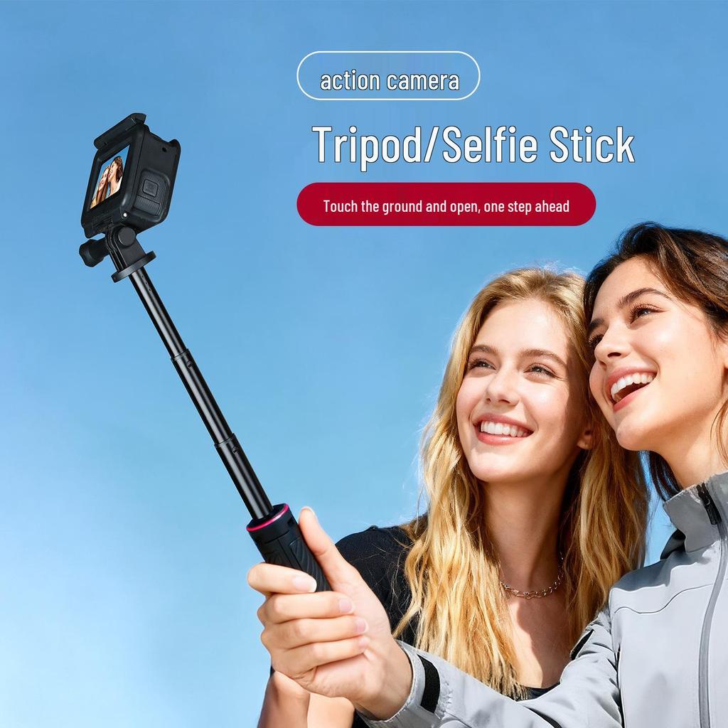 XS22 Extension Pole Tripod & Selfie Stick with Metal Tablet Phone Clip