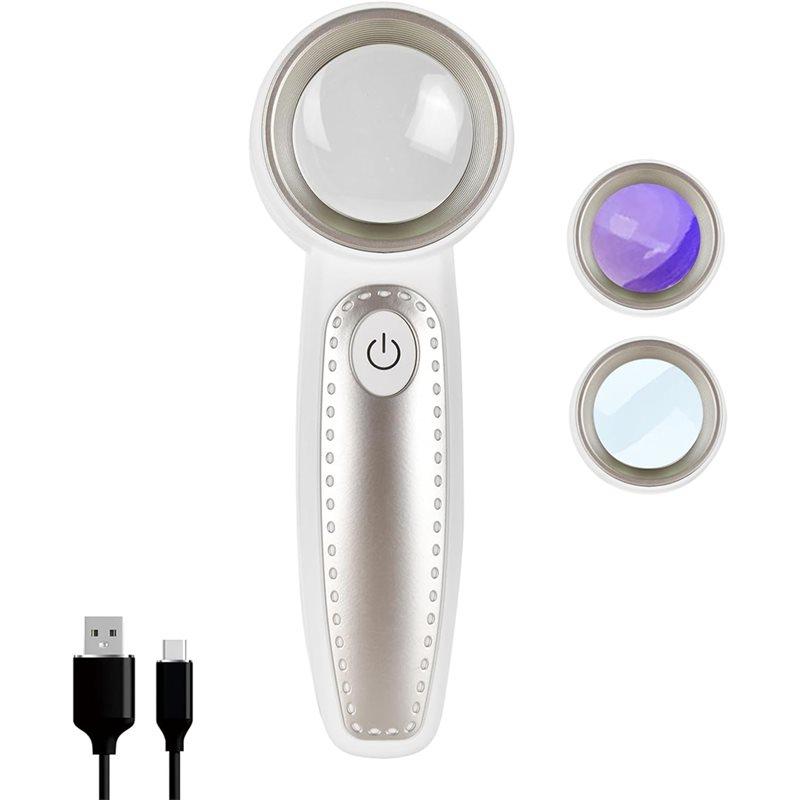 

35x Jeweler Loupe Champagne Color Handheld Magnifier With Uv Led Light For Gemstone And Jewelry Identification сірий
