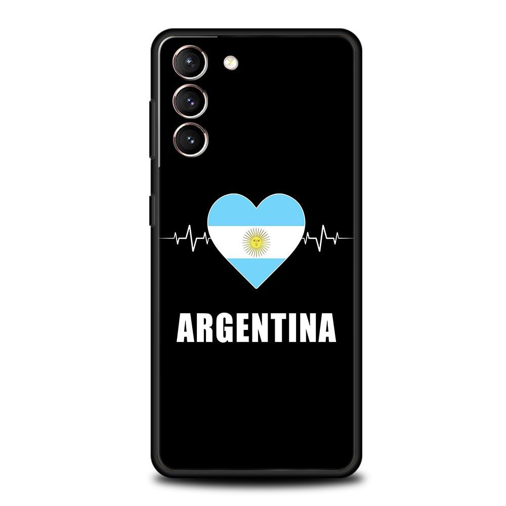 Argentina Flag Soccer 10 Soft Phone Case For Samsung Galaxy S23 S23 S22 S21 S20 FE Ultra 5G S10 S10E S9 S8 Plus 20 Cover Bumper
