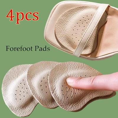 2 Pairs Women Heel Cushions Non Slip Forefoot Pads Self Adhesive Shoe Inserts Comfort Gel Pads For High Heels Sandals Foot Care Pigskin Leather 80%