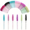 300pcs Disposable Eyelash Brushes-Clear Spoolie Wands for Mascara/Eyelash Extension/Brow | Sanitary Salon Makeup Tools