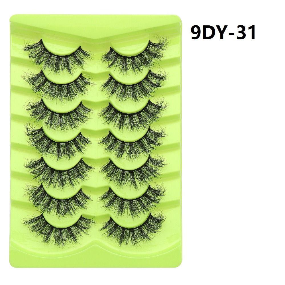 7 Pairs Natural Long False Eyelashes Thick Fluffy Lashes 3D Mink Lashes  Cosmetic Tool