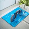 "Ocean Leap" Doormat – Dolphin In Water Design, Soft Flannel & Non-Slip, Machine Washable for Kitchen, Bathroom or Entryway