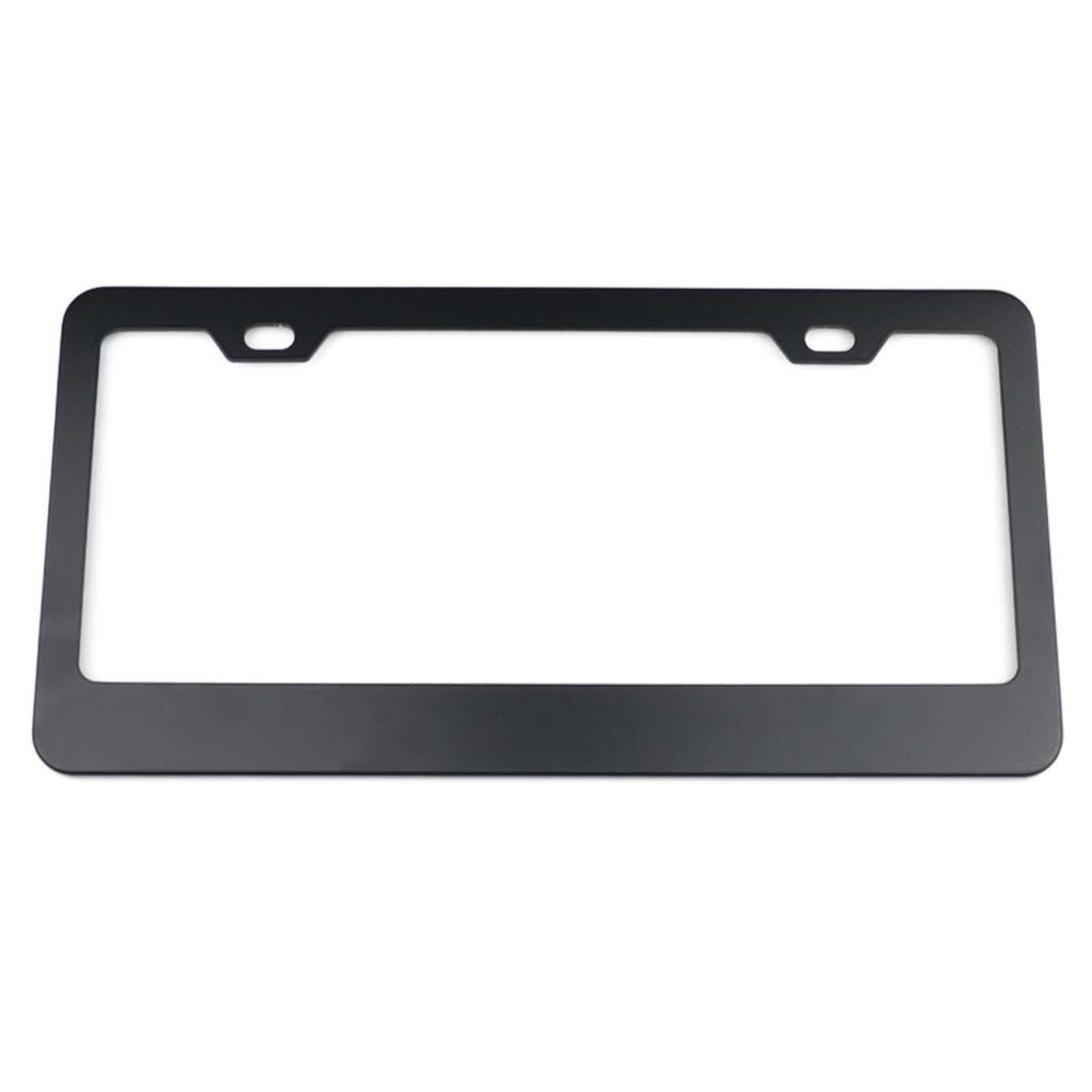 Car License Plate Frame Stainless Steel Waterproof Rust Resistant Black Universal for Most