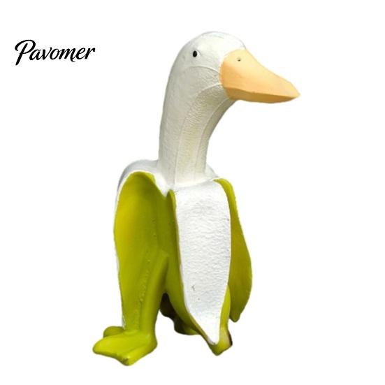 Creatief Huisornament Banaan Eend Beeldje, Hars Beeldhouwwerk, Nieuwigheid Kunst Klein Tuinbeeld Beeldje, Grappig Bureau voor Kantoor Tafelblad Decoratie Beeldje