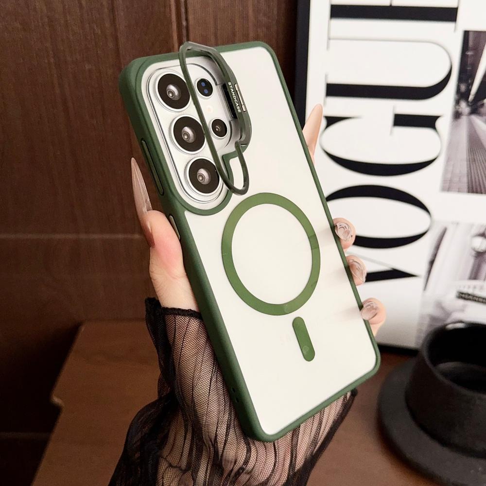 For Magsafe Camera Fold Stand Holder Bracket Phone Case For Samsung S26 S25 Ultra Plus A56 A36 A06 Stand Magnetic Cover
