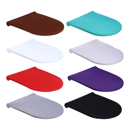 Toilet Dust Cover Solid Color Firm Elastic Strap Seasonal Toilet Cover Home Style Toilet