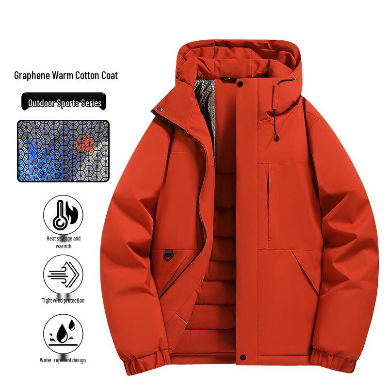 Graphene-Lined Men's Windproof Winter Jacket: Thick, Warm, Waterproof Outdoor Coat
