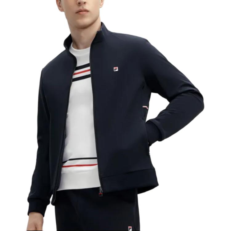 FILA Solid Color Stand Collar Woven Jacket Men Jackets Legendary-Blue F11M411705F-NV