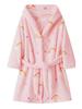 Children's Hooded Rainbow Horse Fleece Bathrobe – Thick, Warm, Autumn/Winter Print