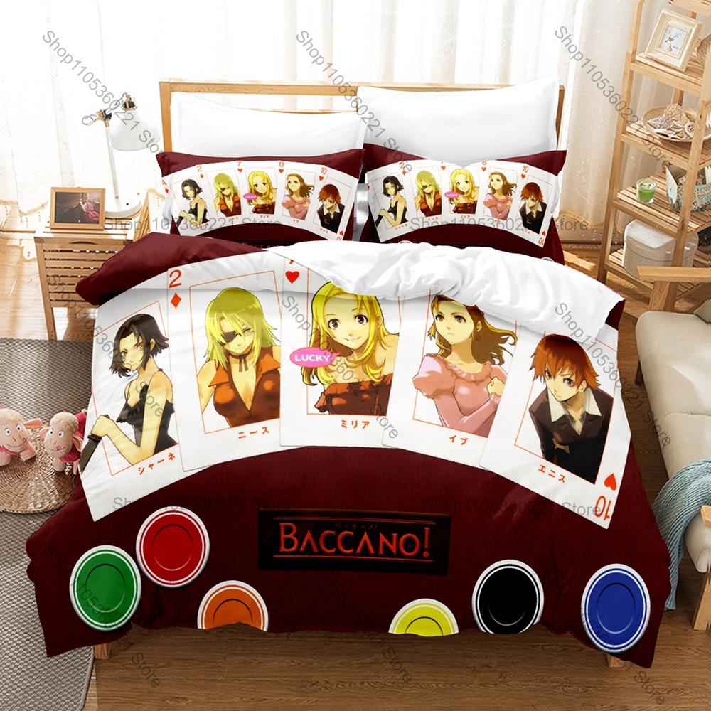 Cool Baccano! Firo Prochainezo Ennis 1930s Mafia Immortal Vintage Dark Fantasy Japanese Anime Bedding Set Duvet Cover + 2 Pillow