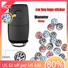 14MM Car Remote Key Sticker Aluminum Emblem Decoration Decal For Volkswagen VW Caddy CC Touareg Tiguan Touran T-ROC Accessories