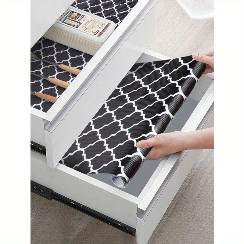 1 Roll Grey Thickened Shelf Liner for Kitchen Cabinets Non-Adhesive Drawer Liner Non-Slip Cupboard Liner Washable EVA Refrigerator