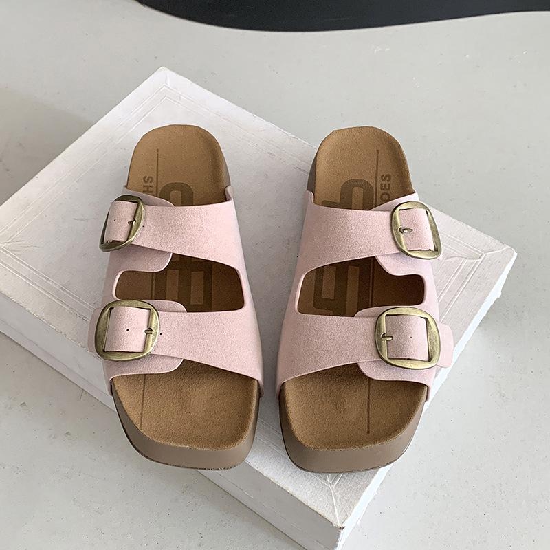 Cool slippers women's summer wear new high-value thick-bottomed versatile beach slippers