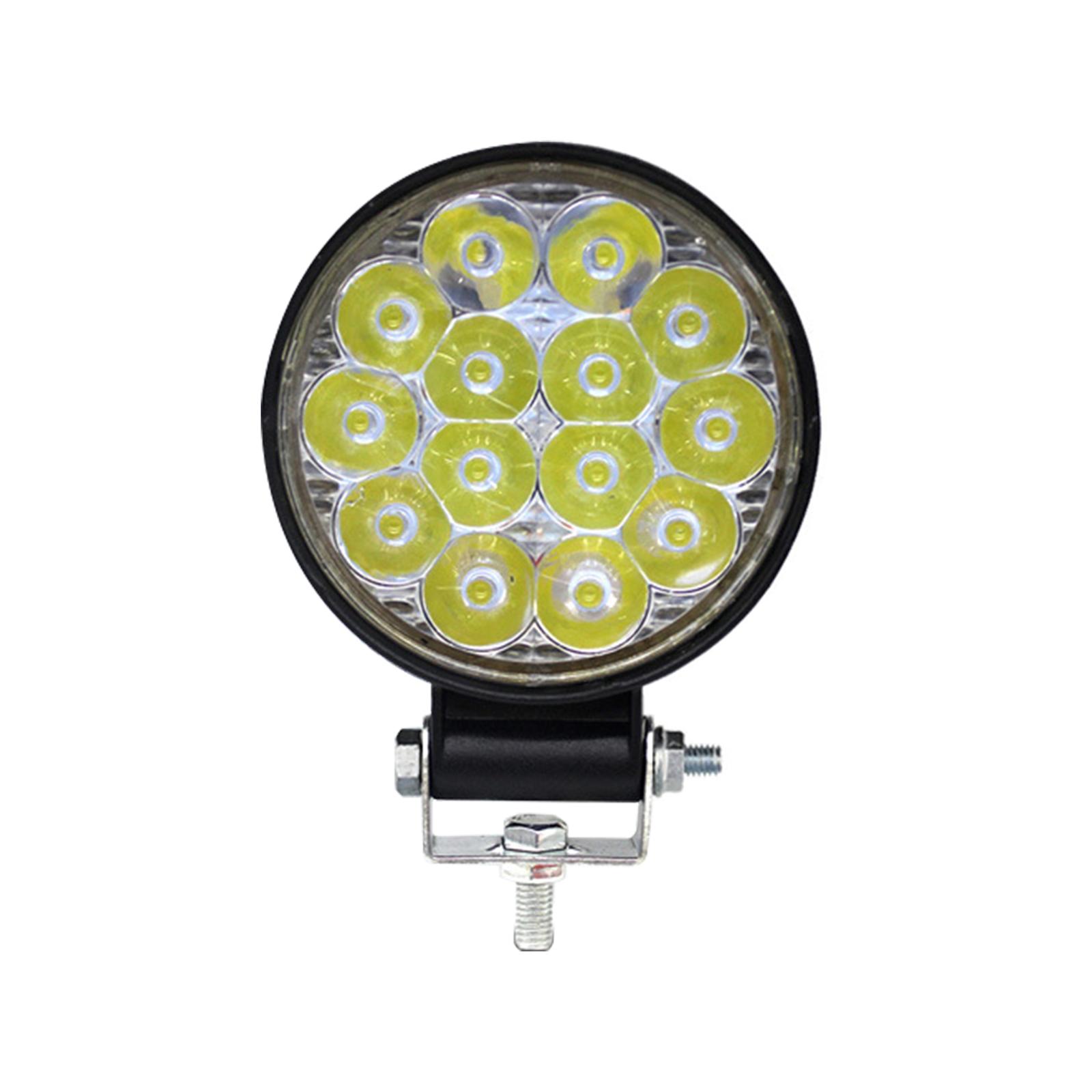 

Светодиодная фара-прожектор для бездорожья, противотуманная фара для вождения, на крышу, на бампер, рабочая фара 14 Beads 42W & Round