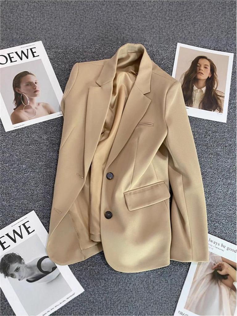 2025 Spring/Autumn Off-White Women's High-End Korean Style Versatile Suit Jacket for Casual & Commuting