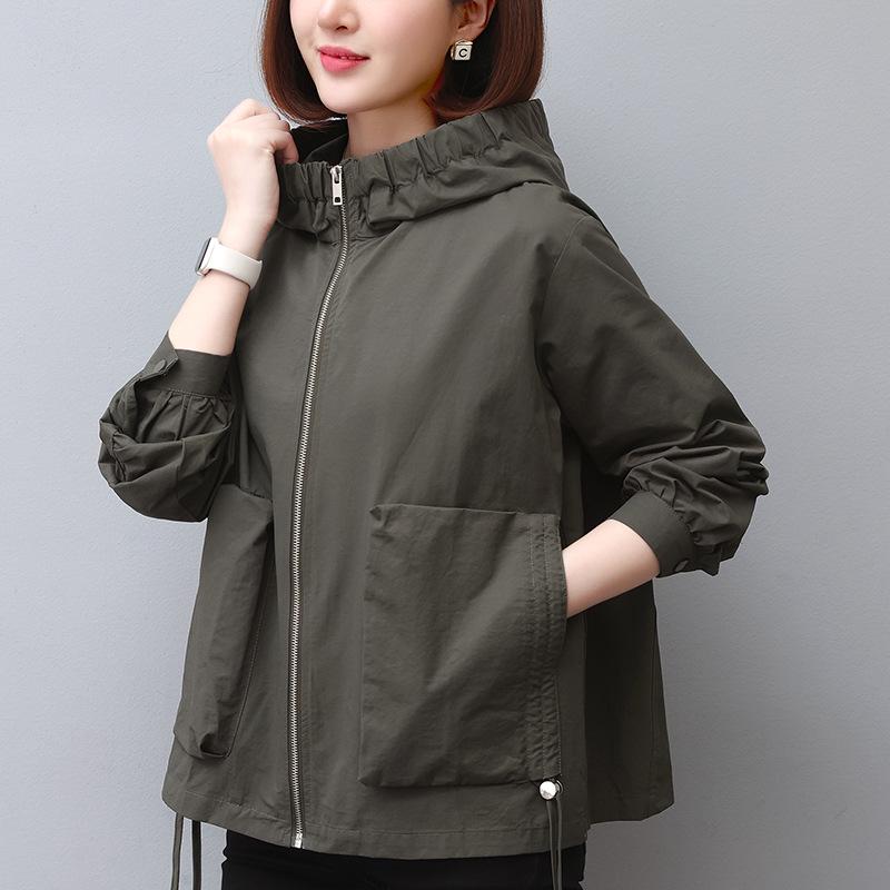 Mom's High-End Women's Hooded Jacket - New 2024 Spring/Autumn Casual Loose Fit