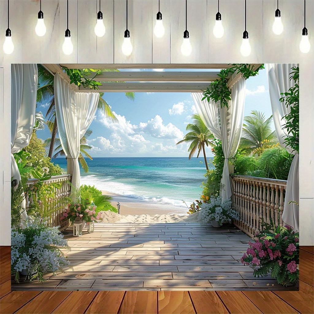 Landscape Window Scene Tapestry Wall Hanging,Perfect for Spring and Summer Decor Party,Birthday,and General Decor Supplies