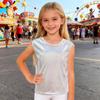 Loose Fit Sleeveless Holographic Tank Top for Kids Dancewear Shiny Sequin Reflective Performance Shirt Urban Style