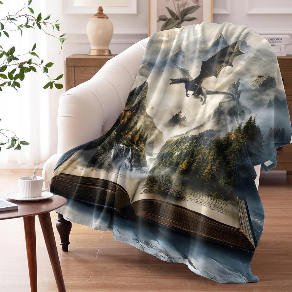 The Chronicle of Legends Throw Soft Flannel AC Blanket Lightweight Summer Nap Throw Cozy  Blanket for Sofa Bed Travel Home 100cmx150cm