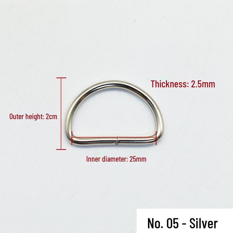 Högkvalitativa Metall D-rings Väskaccessoarer: Guld & Silver Förtjockad Kedjelänksspänne