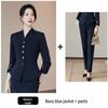 Women's 2025 Red Collarless Suit Jacket Set - New Style Salon Workwear for Professional Elegance