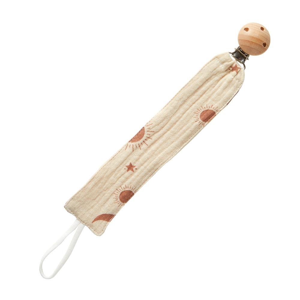 

Cotton Gauze Nipple Holder Clips Print Teether Toy Chain New Pacifier Holder Baby Pacifier sun
