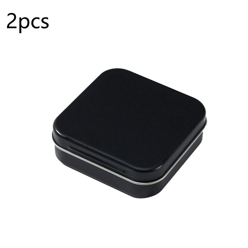 2Pcs Assorted Decorative Square Metal Storage Tins Sealed Hinged Lids Food Grade Containers for Party Candy Treat Gift Packaging