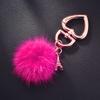 Mink Fur Love Keychain Elegant Fur Small Pendant Fur Ball Alloy Love Keychain
