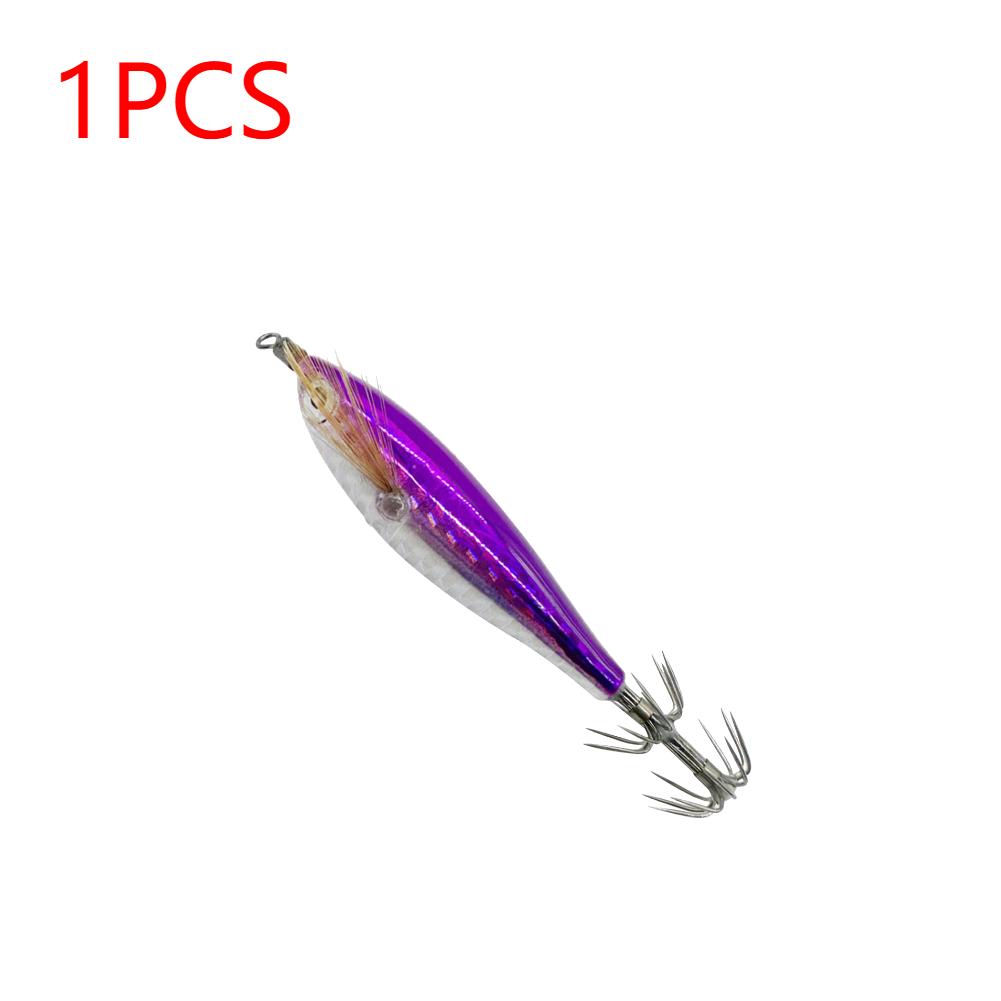 1-3Pcs 5.5g Laser Luminous Floating Horizontal Wood Shrimp Lure Hook Fishing Tackles Simulation Squid Hook Cuttlefish Fish Baits