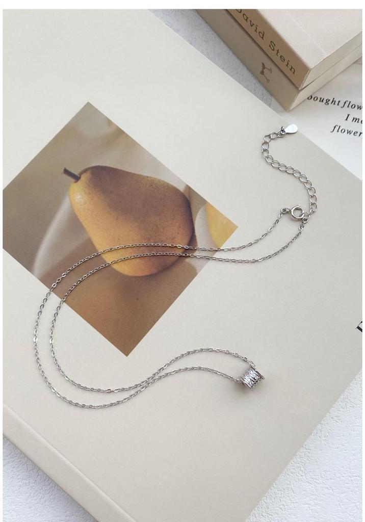 S999 Sterling Silver Slim Waist Diamond Necklace for Women: Korean-Style Fashionable Clavicle Chain
