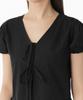 MUSINSA STANDARD WOMAN Women'S Cotton Puff Sleeve Tie-Up Blouse [Black]