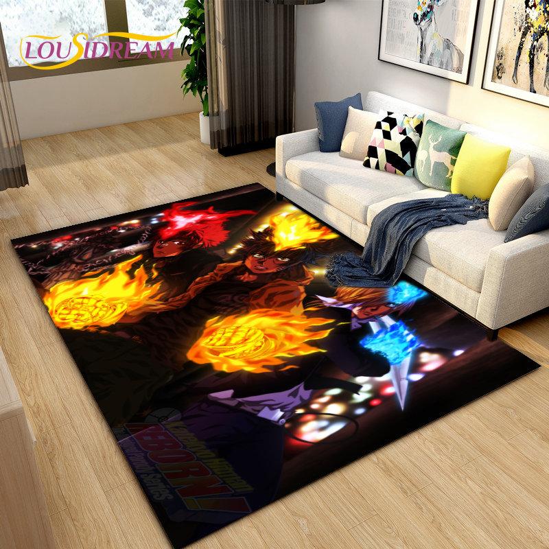 Nauczyciele Hitman Reborn Anime Dywan Obszarowy Duży, Dywan do Salonu Sypialni Sofa Wycieraczka Dekoracja, Dzieci Antypoślizgowa Mata Podłogowa