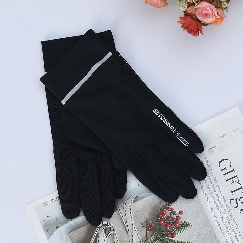 Summer Women's Sunscreen Gloves Women's Summer UV Resistant Thin Short Ice Silk Gloves, Cool Outdoor Sun Protection Breathable