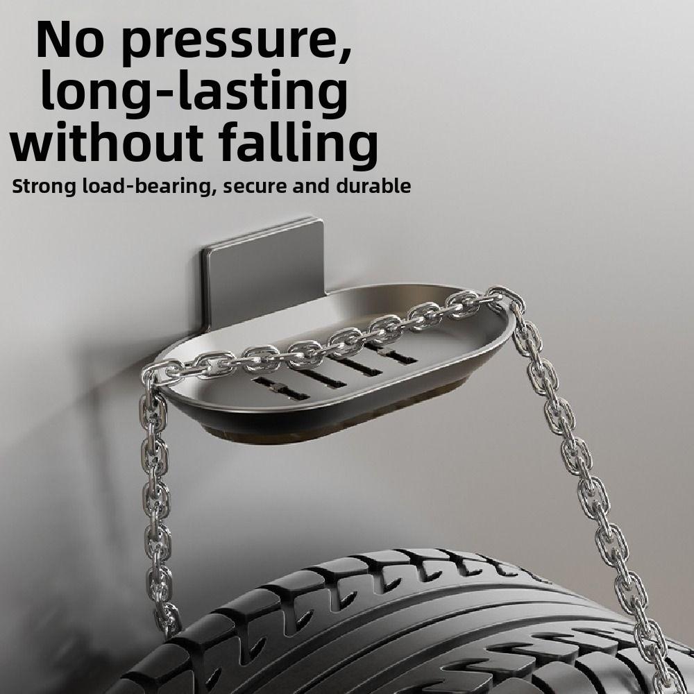 2Pcs Punch-Free Soap Drain Box Aluminum Soap Dish Holder Soap Storage Tray Bathroom Accessories