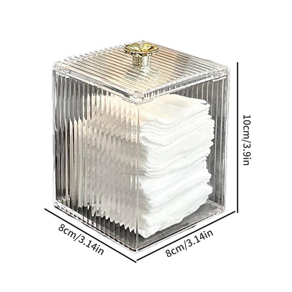 1PCS Transparent Storage Box Cotton Swab Container Desktop Dust-Proof Makeup Removal Cotton Lipstick Cosmetics Boxes Acrylic New