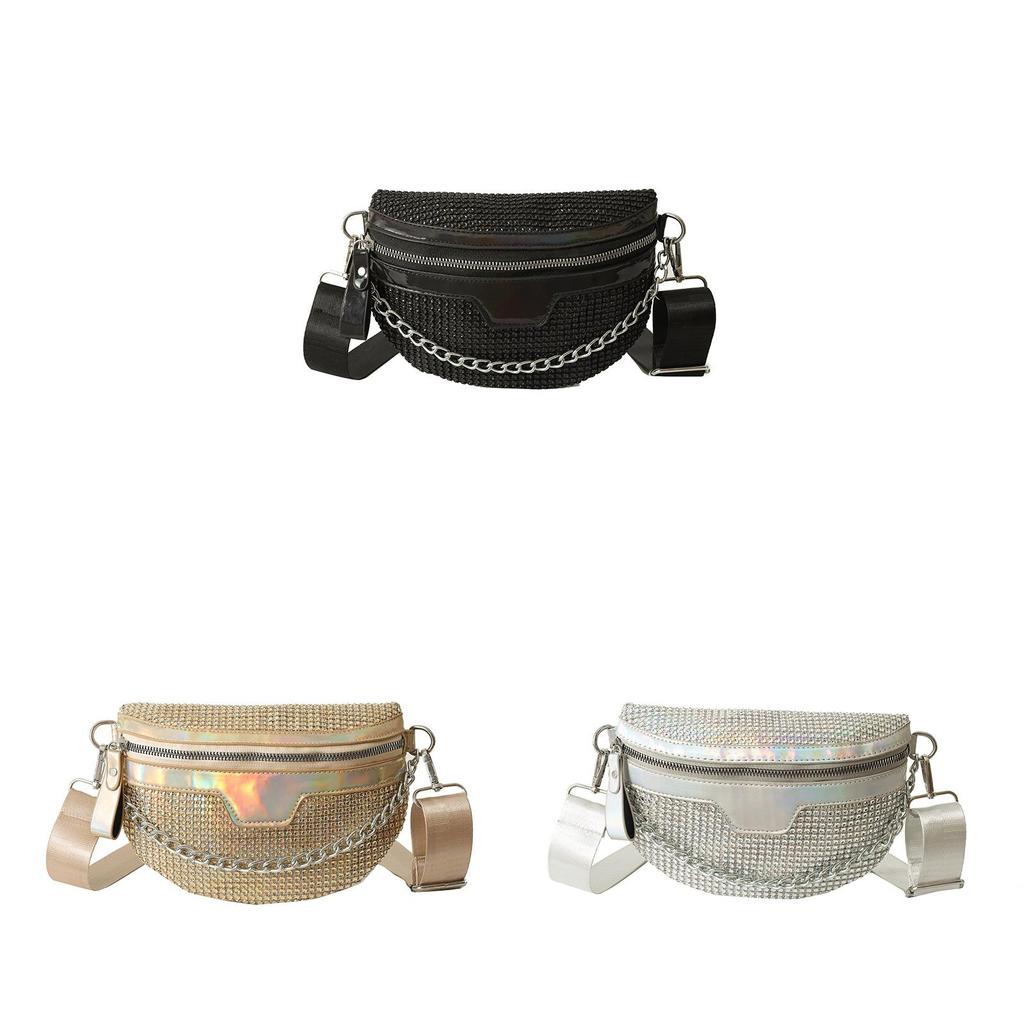 Borsa a tracolla piccola in PU stile europeo retrò con accenti di strass per l'uso quotidiano