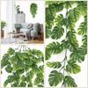 Artificial Rattan Wall Hanging with Turtle Leaf Vines and Flowers - Home Decoration Fake Plants
