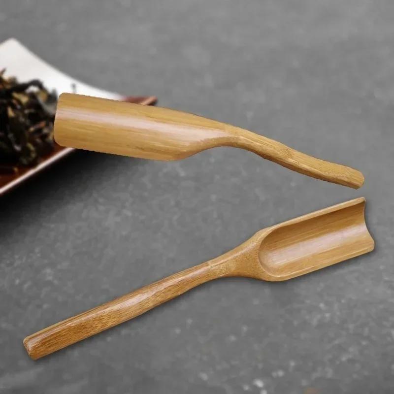 18cm Bamboo Tea Spoon Curved Wood Tea Spoon Dessert Kitchen Sturdy Durable Household Vintage Wooden Durable Coffee Bean Spoons