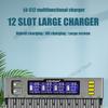 LiitoKala Lii-S12 12-Slot LCD Battery Charger for Li-ion LiFePO4 Ni-MH Ni-Cd 9V 21700 20700 26650 18650 16340 18350 RCR123 18700