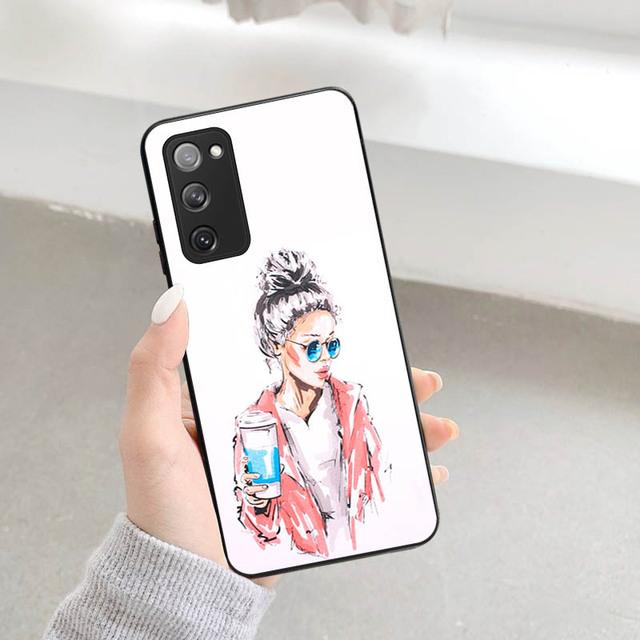 For Samsung S22 5g-deksel Soft Girl Boss Art-deksel til Samsung Galaxy S21 S20 Fe S10 Plus Note 20 Ultra 10 Lite 9 8 telefondeksel