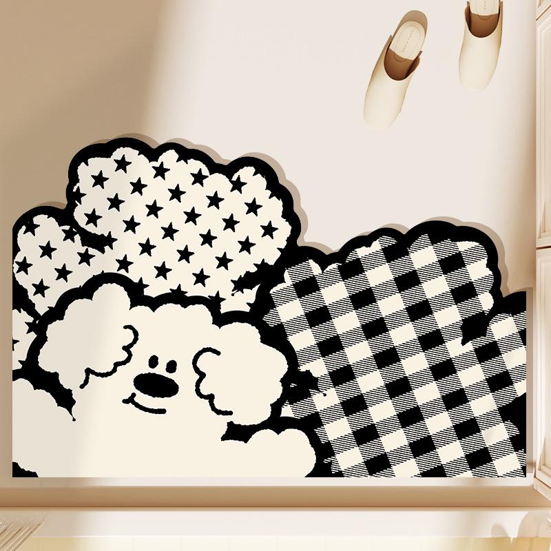 Cartoon Bathroom Mat Strong Moisture-wicking Bathroom Door Non-slip Mat Home Dirty and Easy To Care for Diatom Mud Cushion