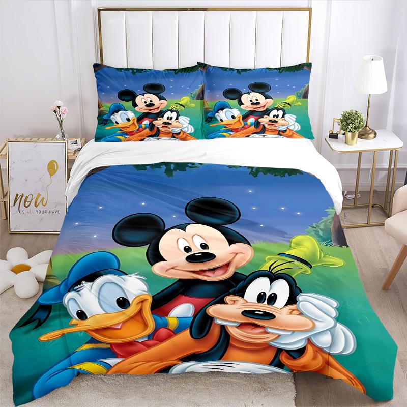 Mickey Friends Adventure Print 3Pcs Bedding Setduvet Cover With 2 Bedropillowcase Home Birthday Gift